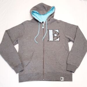 Elton John Tour 2022 Zip-up Hoodie Gray Glitter "E" Logo Unisex Sweater Size M